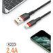 Кабель WUW-X203 USB Lightning 2,4А black (6972573336210) [806336], фото 5