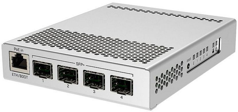 Комутатор Mikrotik, 4x SFP+ ports, 1x Gigabit Ethernet, metallic enclosure (CRS305-1G-4S+IN) [401531]