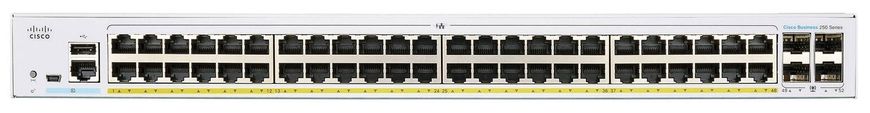 Cisco Комутатор CBS250 Smart 48-port GE, PoE, 4x10G SFP+ (CBS250-48P-4X-EU)