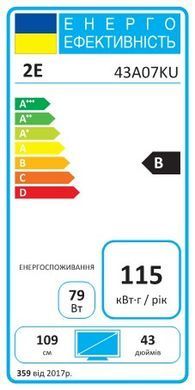Телевізор 43" 2E LED 4K 60Hz Smart Google TV Black (2E-43A07KU) [102204]