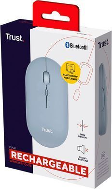 Миша Trust Puck Rechargeable, Ultra-Thin, BT/WL, Silent, синій (24126_TRUST) [104043]