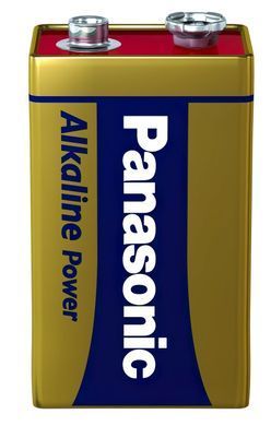 Батарейка 6LR61 ALKALINE POWER лужна, Panasonic, 6LF22(6LR61, MN1604, MX1604, Крона) блістер, 1 шт (6LR61REB/1BP) [404833]