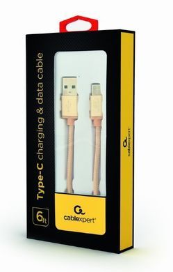 Кабель Cablexpert USB - USB Type-C V 2.0 (M/M), 1.8 м, золотистий (CCB-mUSB2B-AMCM-6-G) [612771]