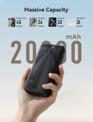 УМБ Joyroom 20000mAh 22,5W PD,QC3.0, 2xUSB-A, USB-C In/Out Black (JR-PBF16) [404916]