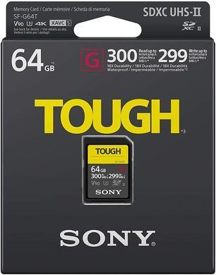 Карта пам'яті Sony SDXC 64GB C10 UHS-II U3 V90 R300/W299MB/s Tough (SF64TG) [108911]