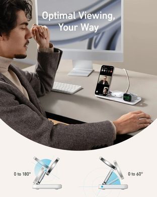 Бездротовий зарядний пристрій Anker MagGo Wireless Charging Station 15W 3-in-1 Pad White (B25M1321) [201915]