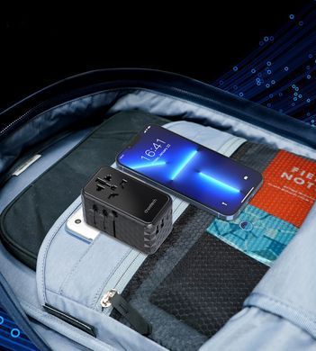 Зарядний пристрій 4xUSB 100W PD (2хUSB-C+2хUSB-A) TRAVEL Universal сharger diamond чорний Choe (PD6028-BK) [402176]