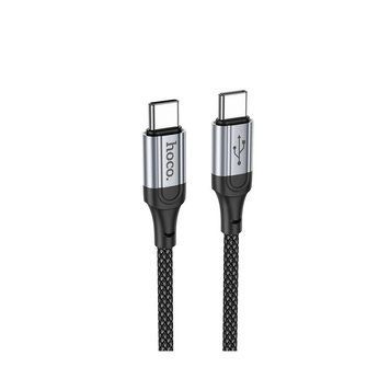 Кабель HOCO X102 Type-C to Type-C 3A, 1m, nylon, aluminum connectors, Black (6942007608787) [805374]