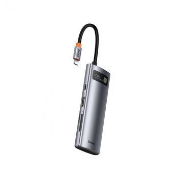 USB-хаб Baseus Metal Gleam Series 7-in-1 Multifunctional Type-C HUB Docking Station Gray（Type-C to HDMI*1+USB3.0*2+USB-C*1+PD*1+SD/TF*1) (WKWG020113) [805500]