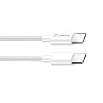 Кабель ColorWay USB Type-C - USB Type-C (M/M), PD Fast Charging 65W, 3.0 А, 2 м, White (CW-CBPDCC056-WT) [607381]