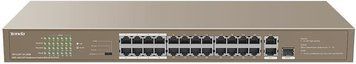 Комутатор TENDA 24xFE PoE, 2xGE, 1xSFP/GE, Некерований (TEF1126P-24-250W) [104862]