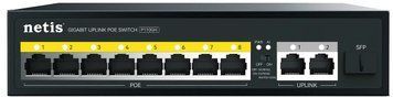 Комутатор Netis 8xFE PoE, 3xGE (2xUplink, 1xSFP), 120Вт, Некерований (P110GH) [112428]