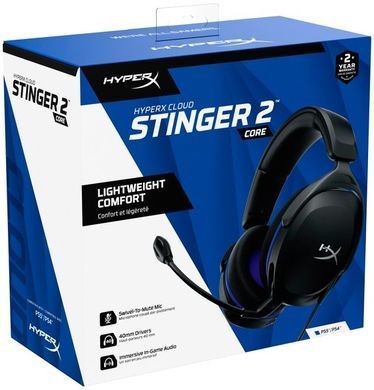 Гарнітура HyperX Cloud Stinger 2 Core PS5/PS4, mini-jack, чорно-синій (6H9B6AA) [107314]