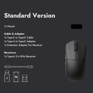 Миша Lemokey G1 USB-A/USB-C/WL/BT, 8K, чорний (G1-A1) [104165]