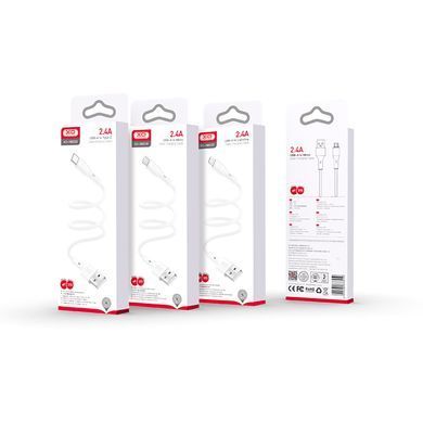 Кабель XO NB230 USB - Lightning (M/M), 2.4 A, 1 м, White (NB230-AI.white) [604233]