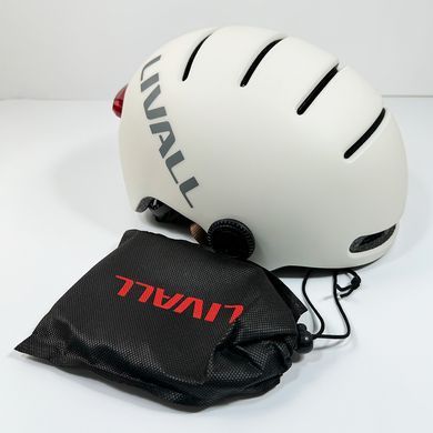 Захисний шолом Livall L23 (L) Ivory White (58-62см), сигнал поворотів та стопів, додаток, зйомний візор (пульт BR80 в комплекті не іде) (LIV-000L23-4310) [80042]