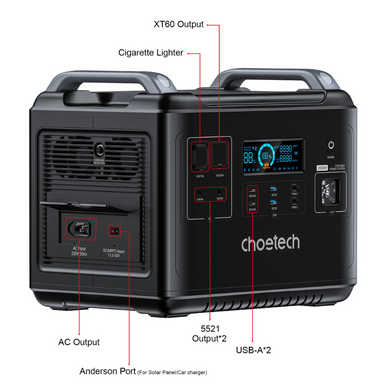 Портативна зарядна станція CHOETECH 2000W Powerstation (BS006) [300917]
