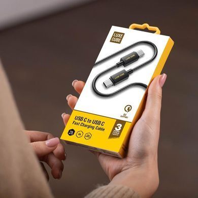 Кабель Luxe Cube USB Type C - USB Type C V 3.0 (M/M), 3 А, 1 м, чорний (8886668698467) [603801]