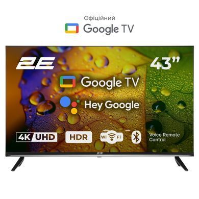 Телевізор 43" 2E LED 4K 60Hz Smart Google TV Black (2E-43A07KU) [102204]
