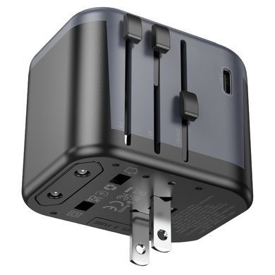 Мережевий зарядний пристрій BOROFONE BAC12 Leader 3-port(1C2A) universal conversion charger Black (6941991117152) [802790]