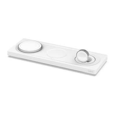 Зарядний пристрій бездротовий Belkin 3в1 MagSafe PRO iPhone/Watch/AirPods, білий (WIZ016VFWH) [108365]