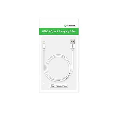 Кабель Ugreen US155 USB - Lightning (M/M), 2 м, White (20730) [613539]