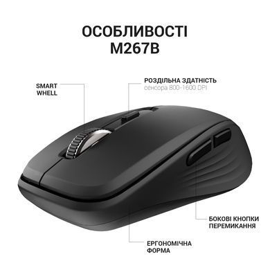 Миша бездротова OfficePro Black (M267B) [606681]