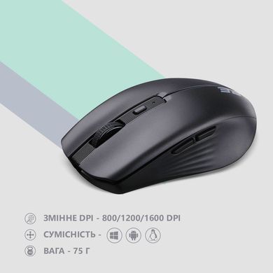 Миша 2E MF270 Rechargeable, White LED, WL, чорний (2E-MF270WBK) [104018]