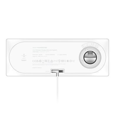 Зарядний пристрій бездротовий Belkin 3в1 MagSafe PRO iPhone/Watch/AirPods, білий (WIZ016VFWH) [108365]