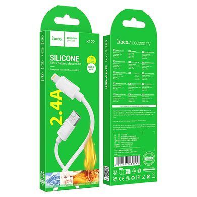 Кабель HOCO X122 Benefit silicone charging data cable iP White (6942007662192) [806390]