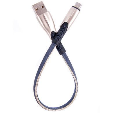 Кабель Dengos USB - microUSB (M/M) 0.25 м Grey (PLS-M-SHRT-PLSK-GREY) [607458]