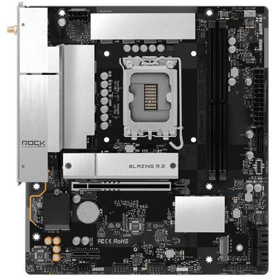 Материнська плата AsRock (1851/B860, 2*DDR5, 2*PCIex16, HDMI/DP, 4xSATA, 2xM.2, 2.5Glan, 7.1ch, mATX) (B860M ROCK WIFI) [405617]