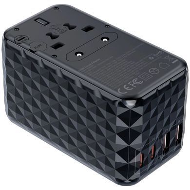 Зарядний пристрій 4xUSB 100W PD (2хUSB-C+2хUSB-A) TRAVEL Universal сharger diamond чорний Choe (PD6028-BK) [402176]