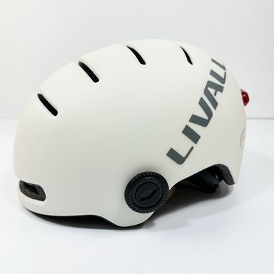 Захисний шолом Livall L23 (L) Ivory White (58-62см), сигнал поворотів та стопів, додаток, зйомний візор (пульт BR80 в комплекті не іде) (LIV-000L23-4310) [80042]