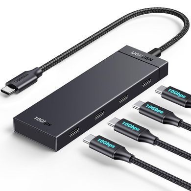 Хаб USB 3.2 Type-C -> 4хUSB-C 3.2 Gen2 10Gbps Black CM806 Ugreen (35584) [404139]