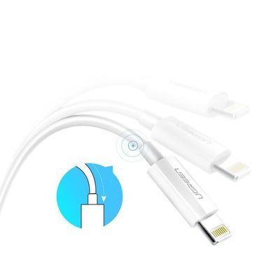 Кабель Ugreen US155 USB - Lightning (M/M), 2 м, White (20730) [613539]