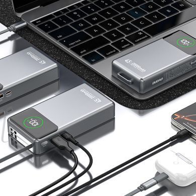 УМБ Dudao 20000mAh K31 Pro 45W PD,QC USB-A,USB-C In/Out,with built-in USB-C/Lightning cables Gray (6977196682010) [404950]