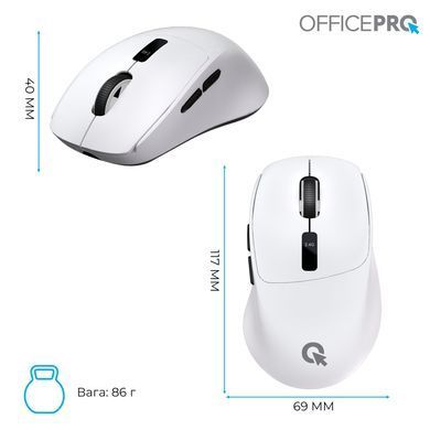 Миша бездротова OfficePro White (M398W) [615517]