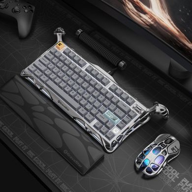 Клавіатура механічна GravaStar Mercury K1 Pro 80keys, GravaStar x Kailh Speedy Mint, EN/UKR, BT/WL/USB, сірий (GSK1PRO_GRY) [108077]