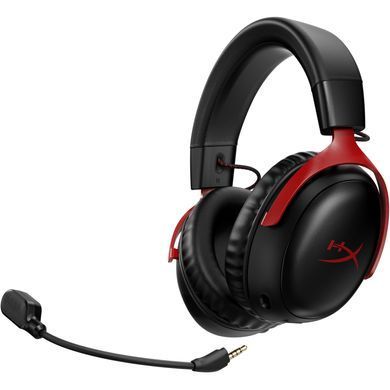 Гарнітура ігрова HyperX Cloud III, WL/USB-A/USB-C, чорно-червоний (77Z46AA) [107369]