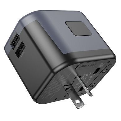 Мережевий зарядний пристрій BOROFONE BAC12 Leader 3-port(1C2A) universal conversion charger Black (6941991117152) [802790]