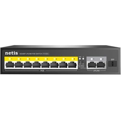 Комутатор Netis 8xFE PoE, 3xGE (2xUplink, 1xSFP), 120Вт, Некерований (P110GH) [112428]
