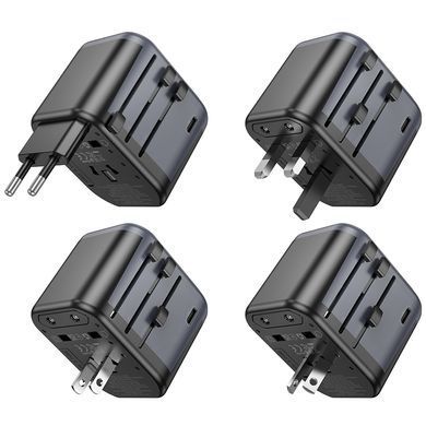 Мережевий зарядний пристрій BOROFONE BAC12 Leader 3-port(1C2A) universal conversion charger Black (6941991117152) [802790]