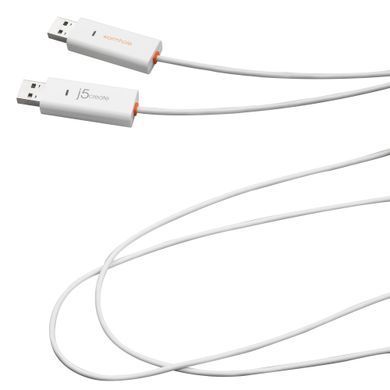 Адаптер J5create USB-A/USB-A (M/M), 1.8 м, White (JUC400-N) [618530]