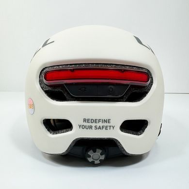 Захисний шолом Livall L23 (L) Ivory White (58-62см), сигнал поворотів та стопів, додаток, зйомний візор (пульт BR80 в комплекті не іде) (LIV-000L23-4310) [80042]