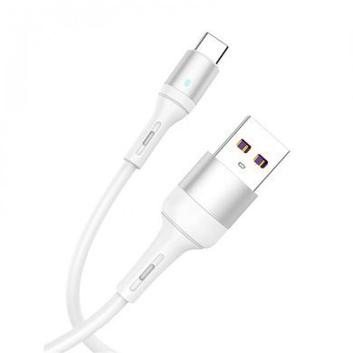 Кабель SkyDolphin S06T LED Smart Power USB - USB Type-C (M/M), 1 м, White (USB-000556) [603866]
