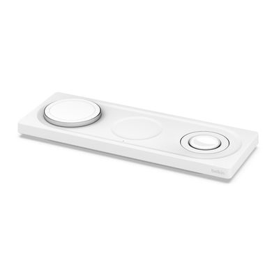 Зарядний пристрій бездротовий Belkin 3в1 MagSafe PRO iPhone/Watch/AirPods, білий (WIZ016VFWH) [108365]