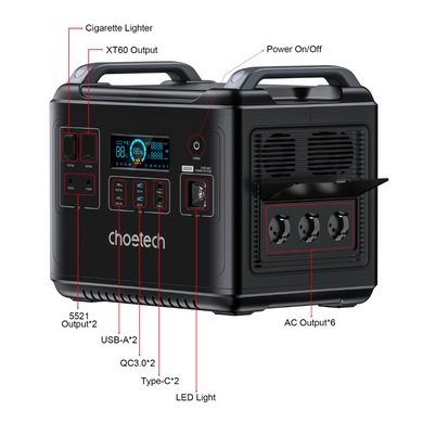 Портативна зарядна станція CHOETECH 2000W Powerstation (BS006) [300917]