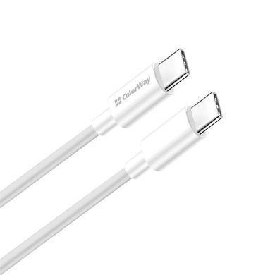 Кабель ColorWay USB Type-C - USB Type-C (M/M), PD Fast Charging 65W, 3.0 А, 2 м, White (CW-CBPDCC056-WT) [607381]