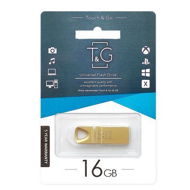Флеш-накопичувач USB 16GB T&G 117 Metal Series Gold (TG117GD-16G) [607183]
